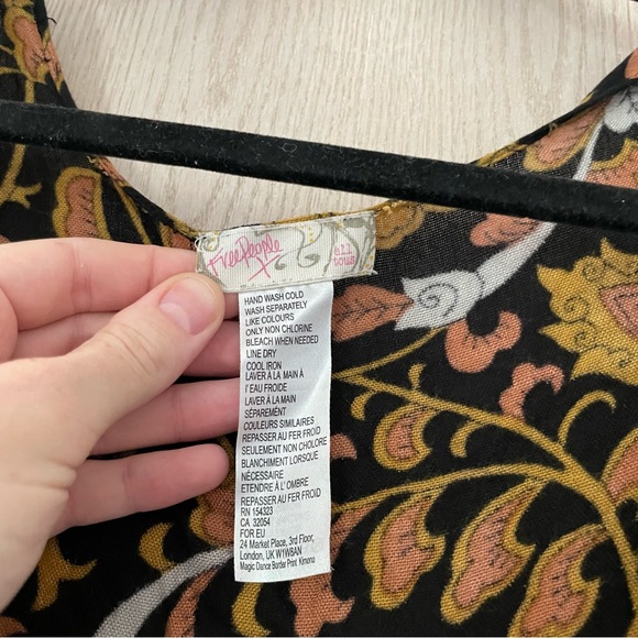 Free People Kimono Black Orange Pink one size - Picture 3 of 6